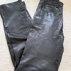 North Beach Leather Black Trousers